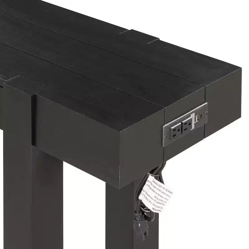 47 Console Table with Storage Drawers, Wood Veneer Behind the Couch Table, Narrow Entryway Table for Living Room or Home Office-Panipeachy