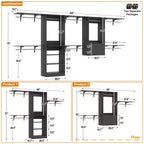 Besiost Freestanding Closet System with 8 Hannging Rods and Drawers, Hanging Closet Organizer with 10 Shelves