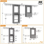 Besiost Freestanding Closet System with 8 Hannging Rods and Drawers, Hanging Closet Organizer with 10 Shelves