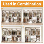 Besiost Freestanding Closet System with 8 Hannging Rods and Drawers, Hanging Closet Organizer with 10 Shelves