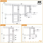 Besiost Freestanding Closet System with 8 Hannging Rods and Drawers, Hanging Closet Organizer with 10 Shelves