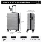 24 inch Expandable Hard Shell Carry On Luggage with Spinner Wheels, Hardside Carry On Suitcase with Tsa Lock, Lightweight Hardshell Suitcase