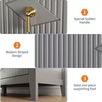 Acekool 54 6-Drawer Fluted Dresser, Modern Wide Storage Chest with Deep Drawers and Anti-Tip Kit