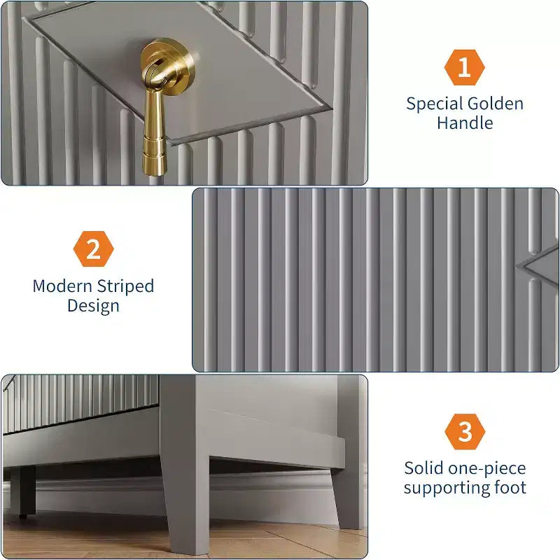 Acekool 54 6-Drawer Fluted Dresser, Modern Wide Storage Chest with Deep Drawers and Anti-Tip Kit