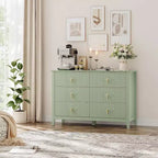 Acekool 54 6-Drawer Fluted Dresser, Modern Wide Storage Chest with Deep Drawers and Anti-Tip Kit