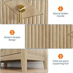 Acekool 54 6-Drawer Fluted Dresser, Modern Wide Storage Chest with Deep Drawers and Anti-Tip Kit