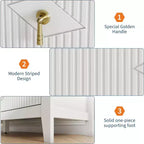 Acekool 54 6-Drawer Fluted Dresser, Modern Wide Storage Chest with Deep Drawers and Anti-Tip Kit