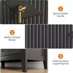 Acekool 54 6-Drawer Fluted Dresser, Modern Wide Storage Chest with Deep Drawers and Anti-Tip Kit