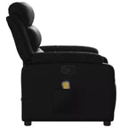 vidaXL Massage Recliner Chair Adjustable Reclining Armchair Black Faux Leather - Manual Push Back