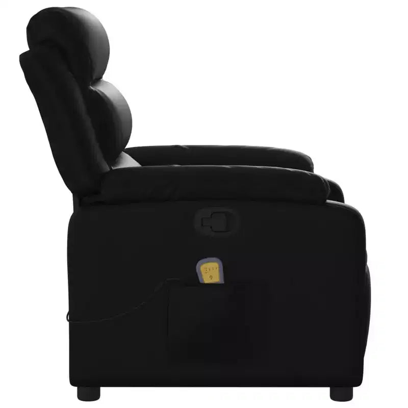 vidaXL Massage Recliner Chair Adjustable Reclining Armchair Black Faux Leather - Manual Push Back