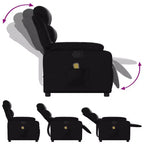vidaXL Massage Recliner Chair Adjustable Reclining Armchair Black Faux Leather - Manual Push Back