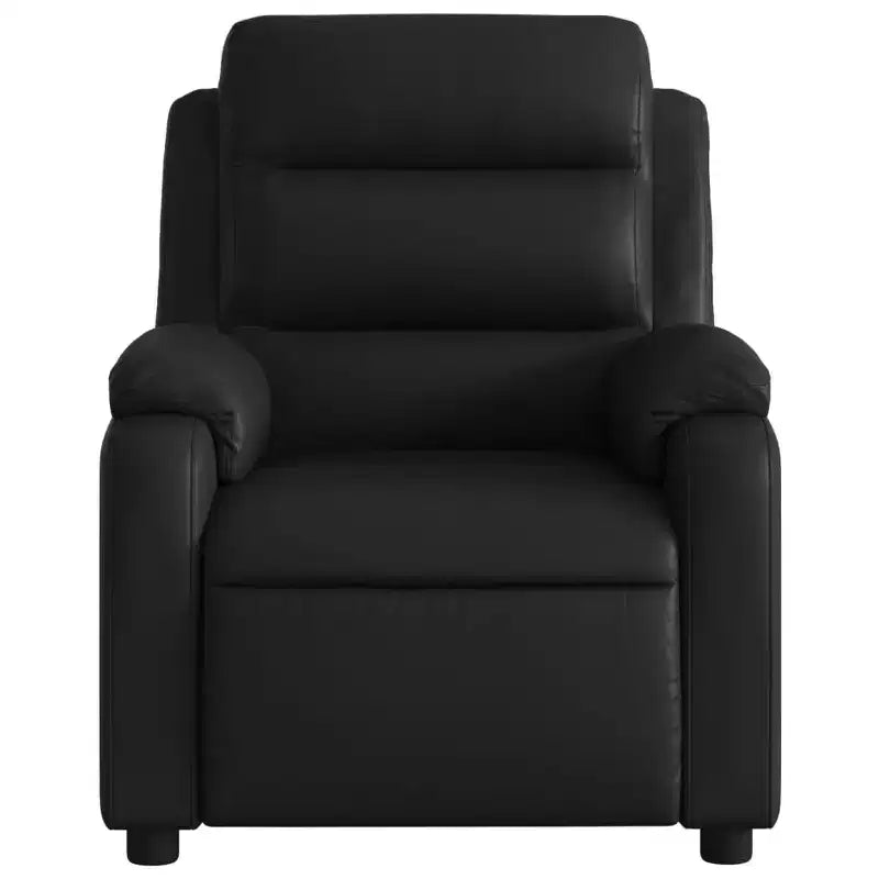 vidaXL Massage Recliner Chair Adjustable Reclining Armchair Black Faux Leather - Manual Push Back