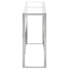 vidaXL Console Table Hallway Living Room Stainless Steel and Tempered Glass