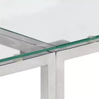 vidaXL Console Table Hallway Living Room Stainless Steel and Tempered Glass