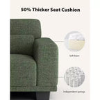 40 In Modern Deep-Seated Wide-Arm Single Sofa, Living Room Single Sofa, Comfortable Single Sofa with a Maximum Weight Capacity of 300 lbs, Green