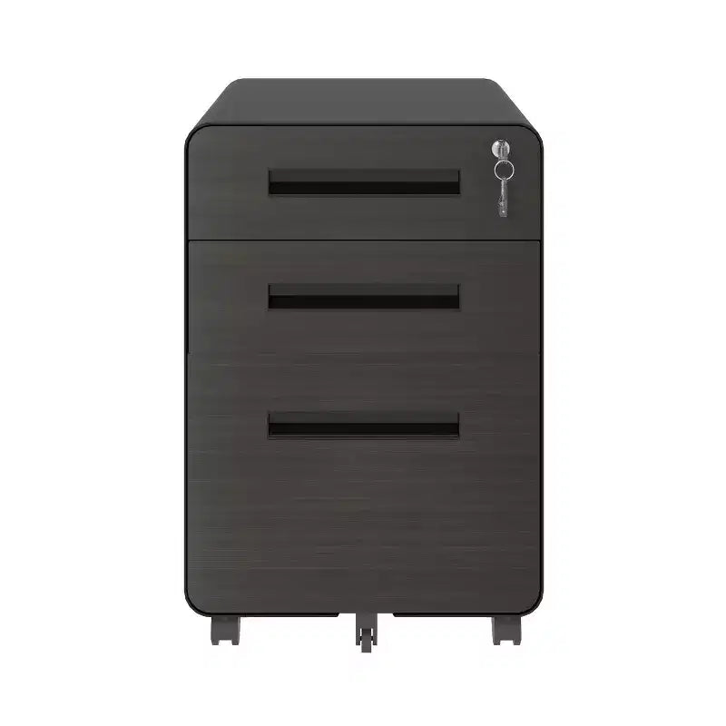 Classeur mobile VIYET 23H avec serrure - Entièrement en acier, entièrement assemblé, conception anti-basculement et roulettes verrouillables, pour documents A4/Letter, pour la maison/le bureau (Noir)