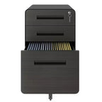 Classeur mobile VIYET 23H avec serrure - Entièrement en acier, entièrement assemblé, conception anti-basculement et roulettes verrouillables, pour documents A4/Letter, pour la maison/le bureau (Noir)