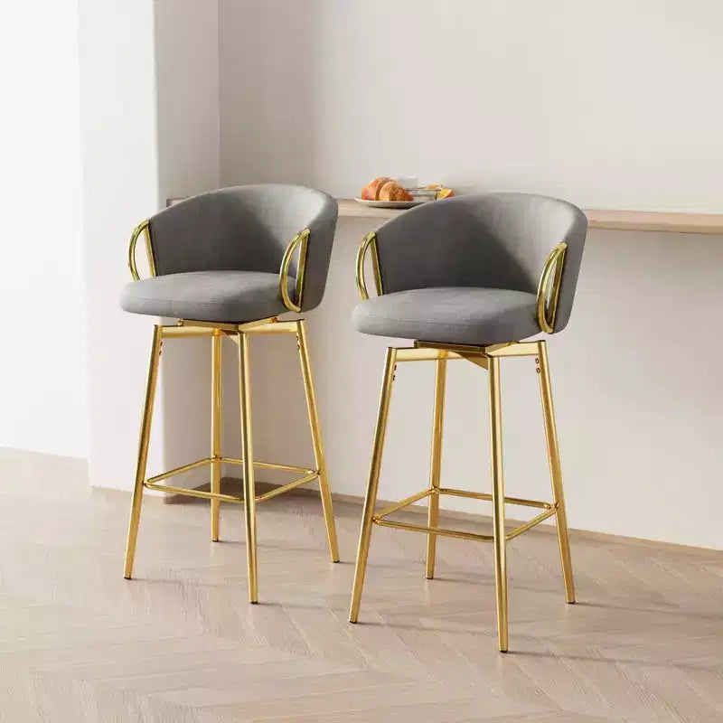 MAYEERTY 30 inch Dining Chairs Set of 2 Modern Style Swivel Bar Chairs with High Stools for Kitchen Bar Resturtants Beige Gray
