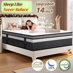 Medium Firm 14 Queen Gel Memory Foam Mattress, CertiPUR-US Certified