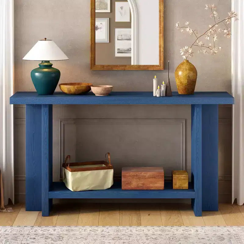 Tables console pour entrée, Grande table de canapé derrière le canapé Tables console en bois avec pieds en T pour salon, vestibule