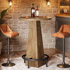 Table de bar Lantine, table de pub ronde de 95 cm de haut pour petits bars, salle à manger, cuisine, couleur bois (table uniquement)