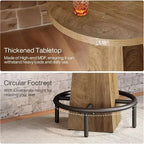 Table de bar Lantine, table de pub ronde de 95 cm de haut pour petits bars, salle à manger, cuisine, couleur bois (table uniquement)