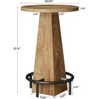 Table de bar Lantine, table de pub ronde de 95 cm de haut pour petits bars, salle à manger, cuisine, couleur bois (table uniquement)