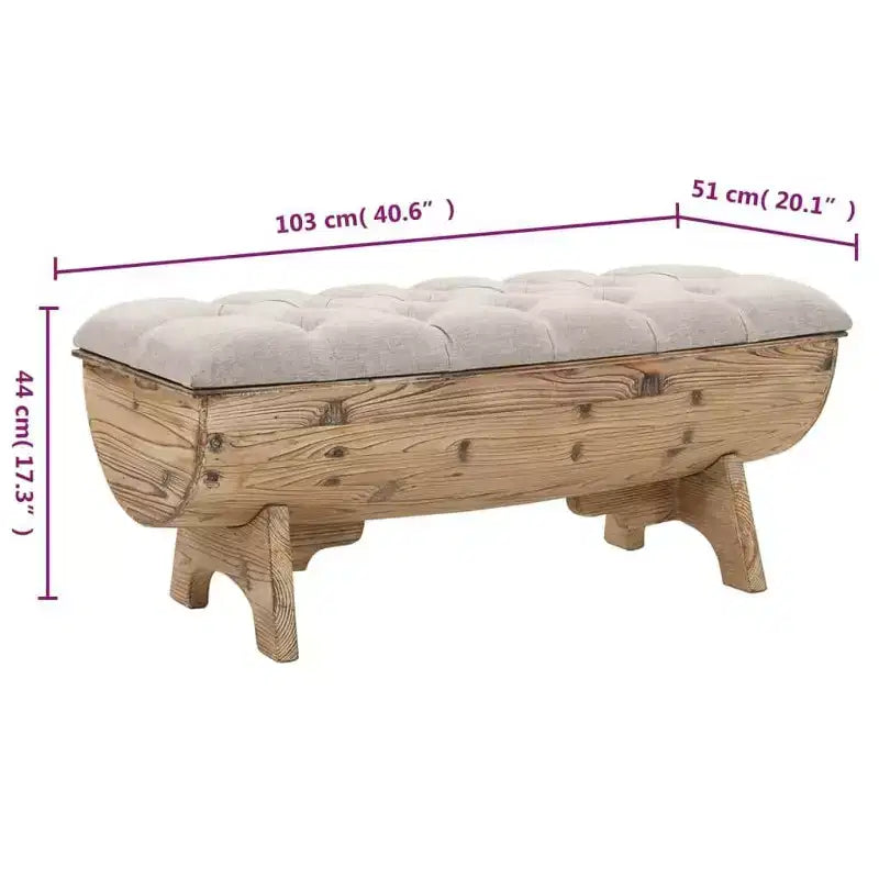 vidaXL Banc de rangement 40,6 cm en bois de sapin massif