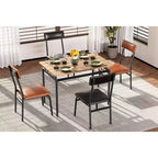 Acekool - Ensemble table de salle à manger 5 pièces, table à grain de bois brun, peu encombrant, pour cuisine