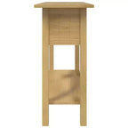 vidaXL Console Table Brown Solid Waxed Pinewood 36.6 x 13.6 x 28.7 in