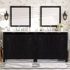 72 Bathroom Vanity Set with Double Vanities, Bathroom Vanity Sink Combo with Soft-Close Doors & Adjustable Shelf, Espresso