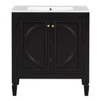 Meuble-lavabo de salle de bain 30 po, armoire de rangement de salle de bain avec tiroir et étagère de porte, meuble-lavabo simple