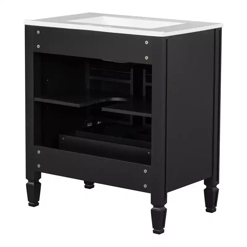 Meuble-lavabo de salle de bain 30 po, armoire de rangement de salle de bain avec tiroir et étagère de porte, meuble-lavabo simple