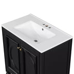 Meuble-lavabo de salle de bain 30 po, armoire de rangement de salle de bain avec tiroir et étagère de porte, meuble-lavabo simple