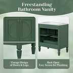 Meuble-lavabo de salle de bain 30 po, armoire de rangement de salle de bain avec tiroir et étagère de porte, meuble-lavabo simple