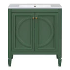 Meuble-lavabo de salle de bain 30 po, armoire de rangement de salle de bain avec tiroir et étagère de porte, meuble-lavabo simple