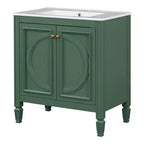 Meuble-lavabo de salle de bain 30 po, armoire de rangement de salle de bain avec tiroir et étagère de porte, meuble-lavabo simple