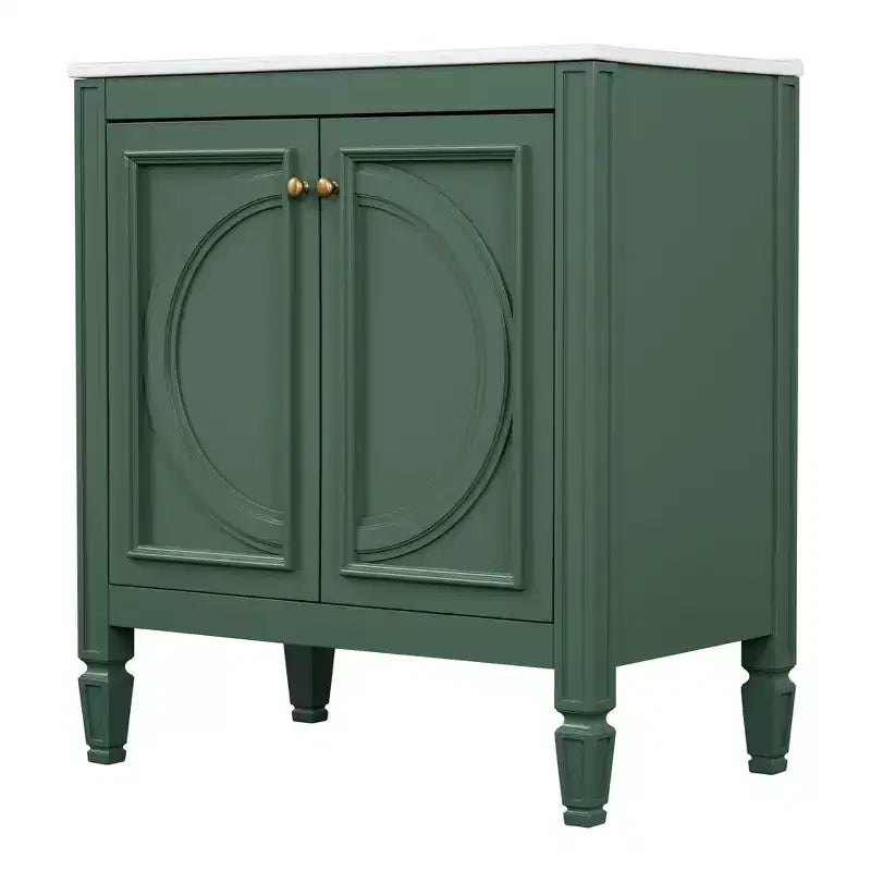 Meuble-lavabo de salle de bain 30 po, armoire de rangement de salle de bain avec tiroir et étagère de porte, meuble-lavabo simple