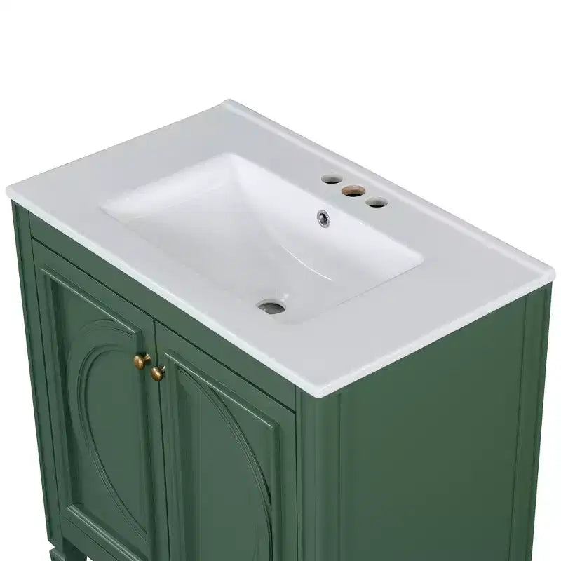 Meuble-lavabo de salle de bain 30 po, armoire de rangement de salle de bain avec tiroir et étagère de porte, meuble-lavabo simple
