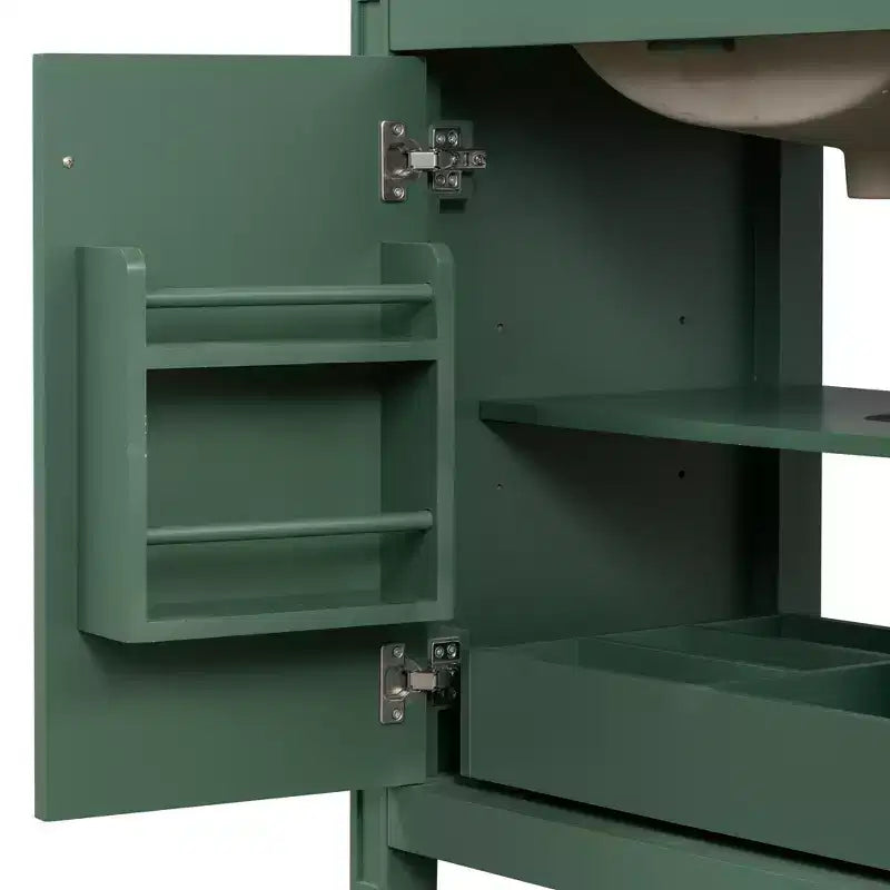 Meuble-lavabo de salle de bain 30 po, armoire de rangement de salle de bain avec tiroir et étagère de porte, meuble-lavabo simple