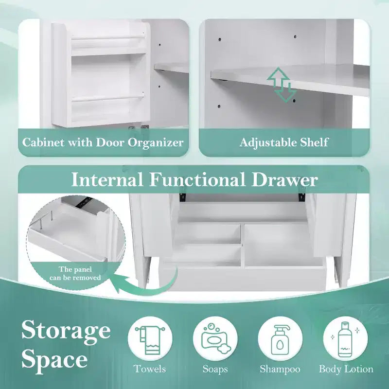 Meuble-lavabo de salle de bain 30 po, armoire de rangement de salle de bain avec tiroir et étagère de porte, meuble-lavabo simple