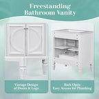 Meuble-lavabo de salle de bain 30 po, armoire de rangement de salle de bain avec tiroir et étagère de porte, meuble-lavabo simple