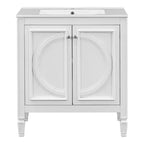 Meuble-lavabo de salle de bain 30 po, armoire de rangement de salle de bain avec tiroir et étagère de porte, meuble-lavabo simple