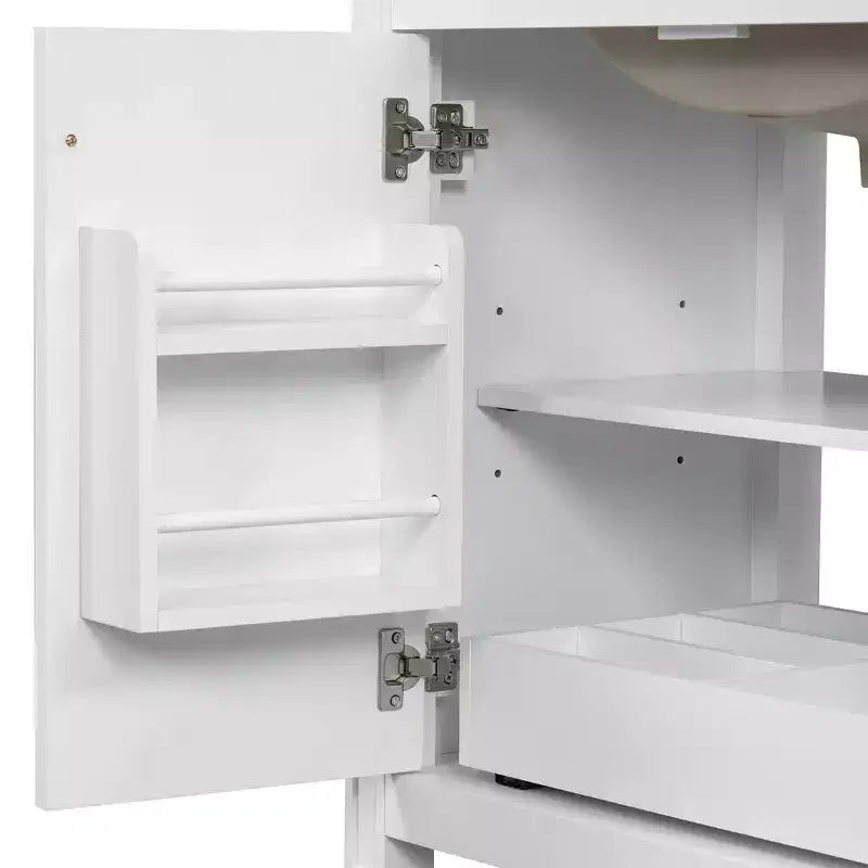 Meuble-lavabo de salle de bain 30 po, armoire de rangement de salle de bain avec tiroir et étagère de porte, meuble-lavabo simple