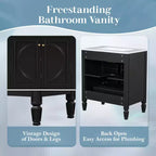 Meuble-lavabo de salle de bain 30 po, armoire de rangement de salle de bain avec tiroir et étagère de porte, meuble-lavabo simple