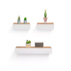 23.6 Étagère flottante invisible en bois érable et blanc avec support mural invisible, parfaite pour la décoration de salle de bain/chambre/cuisine ou comme présentoir à livres/plantes, installation facile.