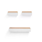 23.6 Étagère flottante invisible en bois érable et blanc avec support mural invisible, parfaite pour la décoration de salle de bain/chambre/cuisine ou comme présentoir à livres/plantes, installation facile.
