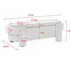 Chenille Bench with Large Storage Space for the Living Room Entryway Bedroom Hallway Apartment Lounge, Upholstered Ottoman