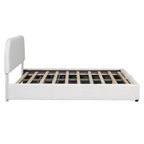 Luxystar Queen Size Upholstered Bed With Lift Up Storage, White