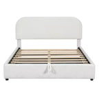Luxystar Queen Size Upholstered Bed With Lift Up Storage, White